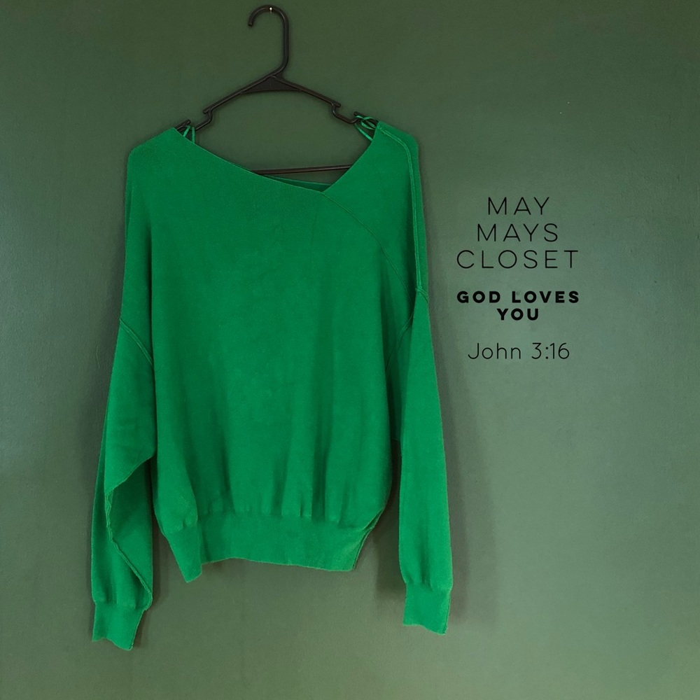 NWT Free People Green Sweater Top St Patrick’s XS